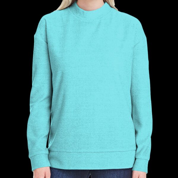 Ladies' Weekend French Terry Mock Neck Crew Thumbnail