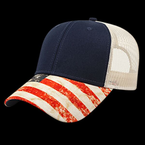 Sublimated Flag Visor Cap with Mesh Back Thumbnail